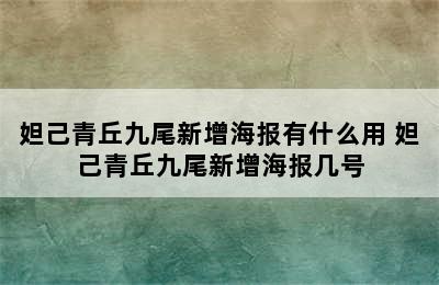 妲己青丘九尾新增海报有什么用 妲己青丘九尾新增海报几号